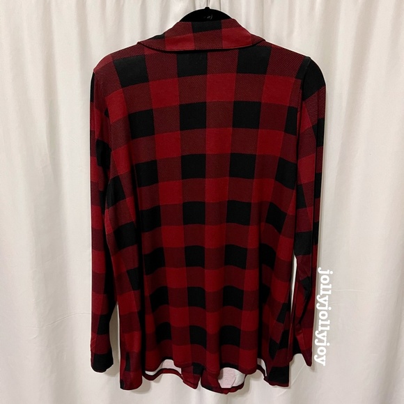 SET: Torrid Red & Black Buffalo Plaid Button Front Sleep Shirt/Sleep Pant 1X - Picture 5 of 14